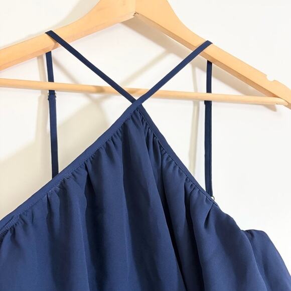 Show Me Your MuMu Rebecca Ruffle Dress XS Navy Bridesmaid Dress Blue - Picture 4 of 10